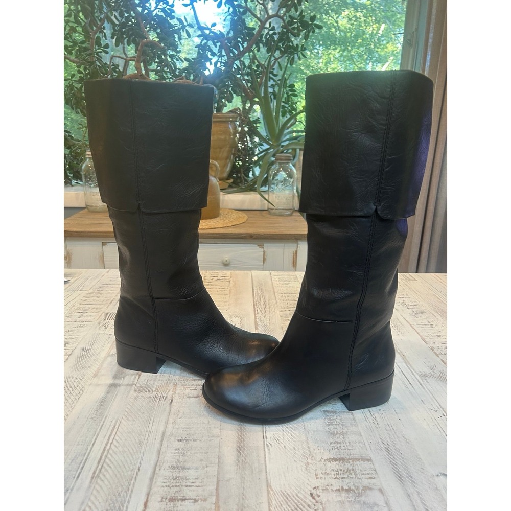 Rose gold Mary black high‎ boots. Sz8.5(39)